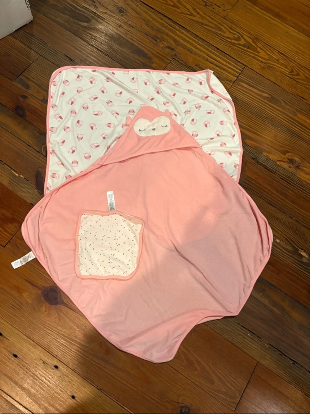 Carter's Pink Hooded Baby Towel set with washcloth